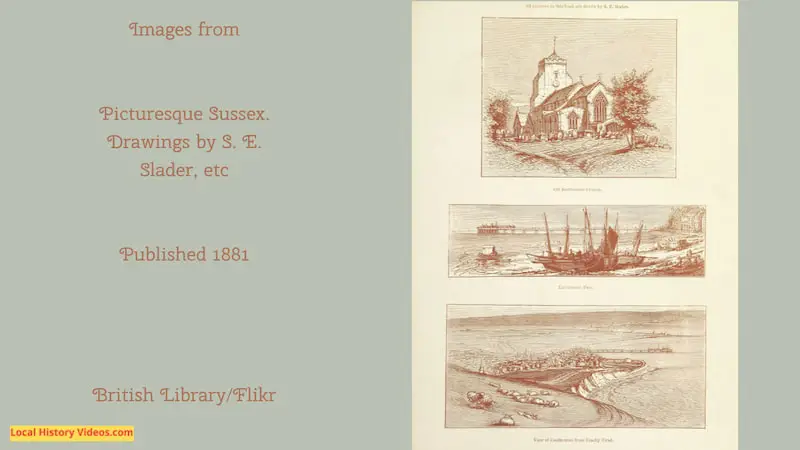 Old drawings of Eastbourne East Sussex England published 1881