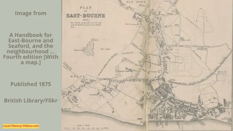 Old map of Eastbourne East Sussex published 1875