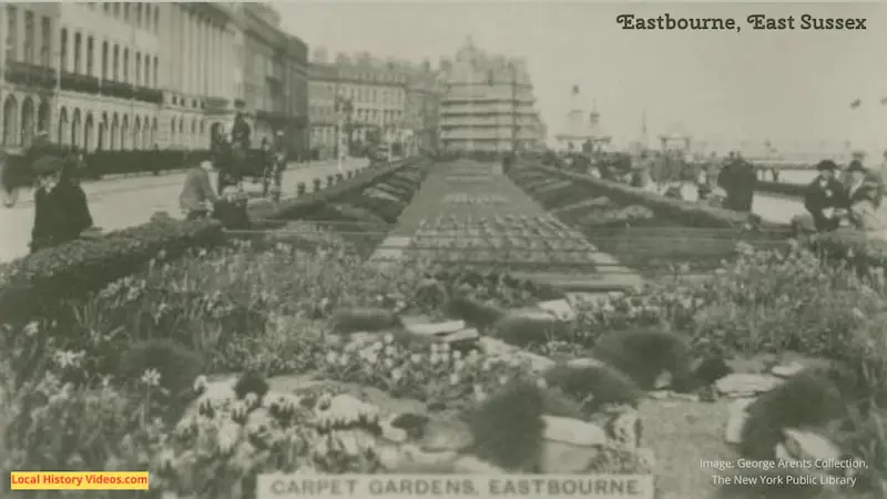 Old photo cigarette card of Carpet Gardens Eastbourne East Sussex