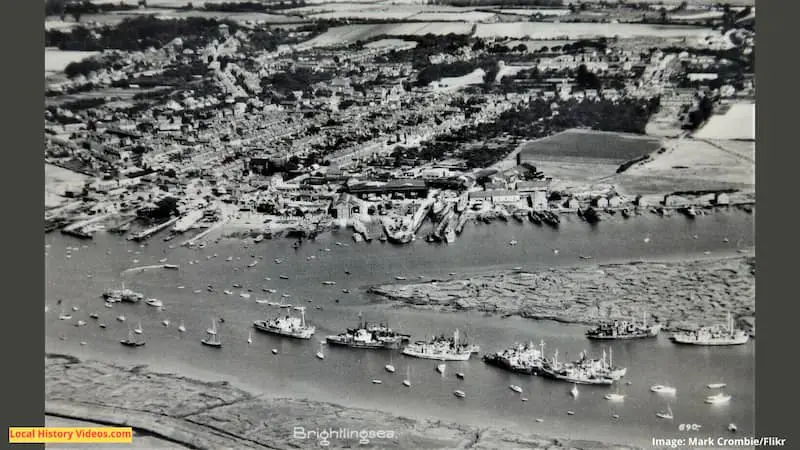 Old photo postcard aerial view of Brightlingsea Essex