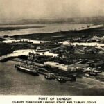 Old photo postcard at the Port of London in Tilbury Essex