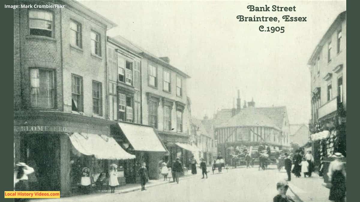 Old photo postcard of Bank Street Braintree Essex posted in 1905