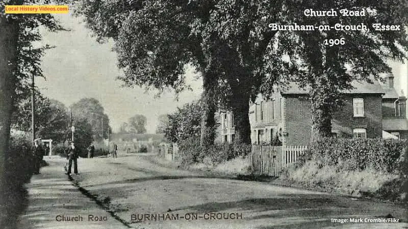 Old photo postcard of Church Road Burnham-on-Crouch Essex 1906