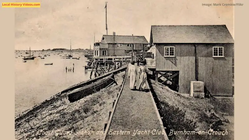 Old photo postcard of Coast Guard Station and Yatch Club Burnham-on-Crouch Essex