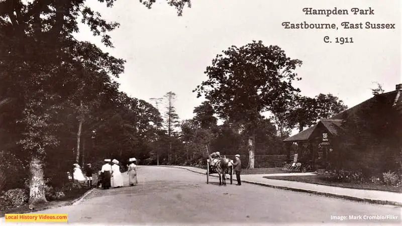 Old photo postcard of Hampden Park Eastbourne circa 1911