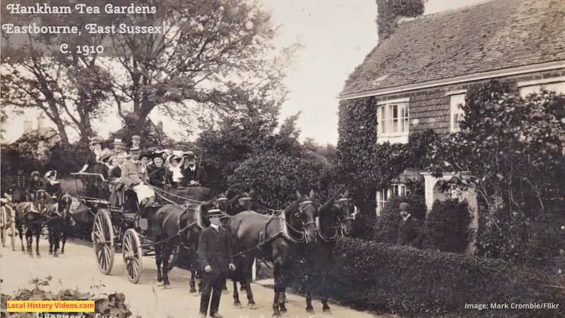 Old photo postcard of Hankham Tea Gardens Eastbourne East Sussex England circa 1910