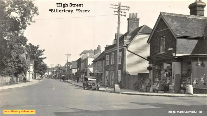 Old photo postcard of High Street Billericay Essex