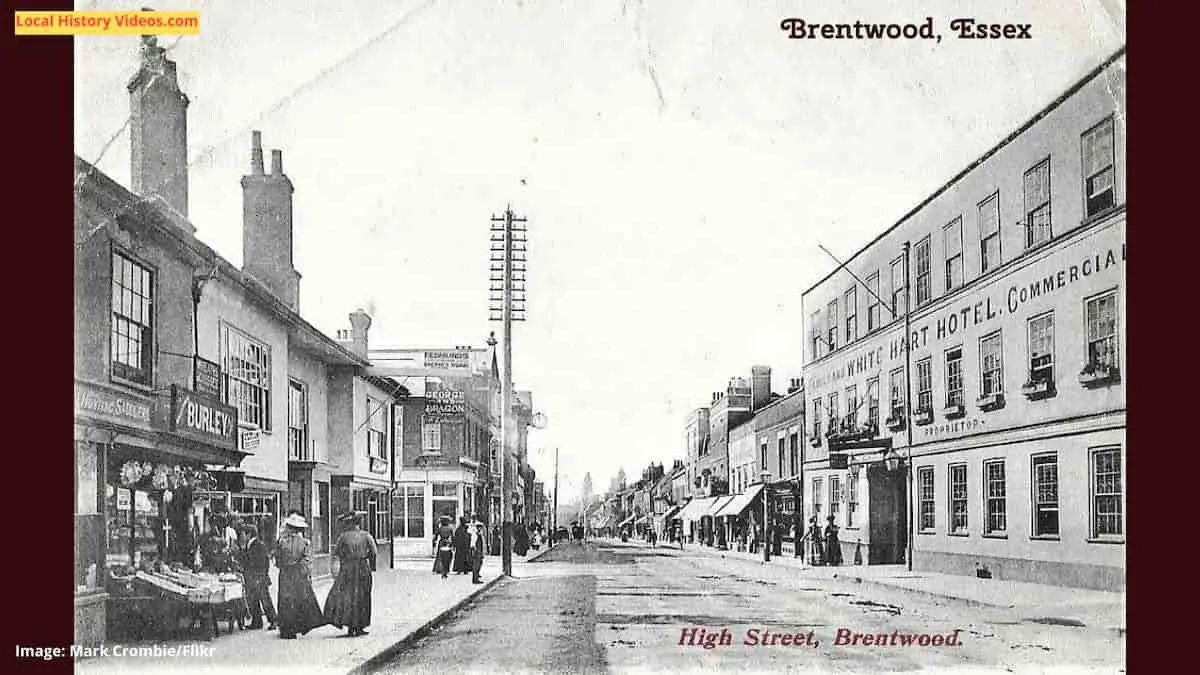 Old photo postcard of High Street Brentwood Essex