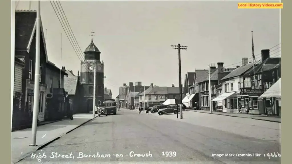 Old photo postcard of High Street Burnham-on-Crouch Essex 1939