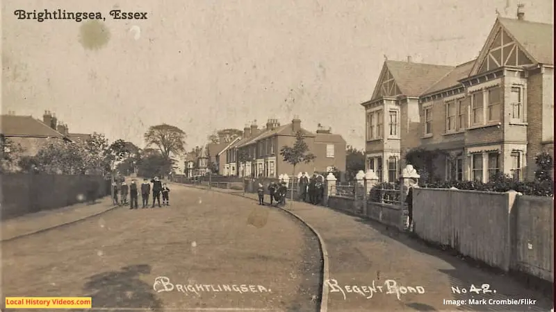 Old photo postcard of Regent Road Brightlingsea Essex
