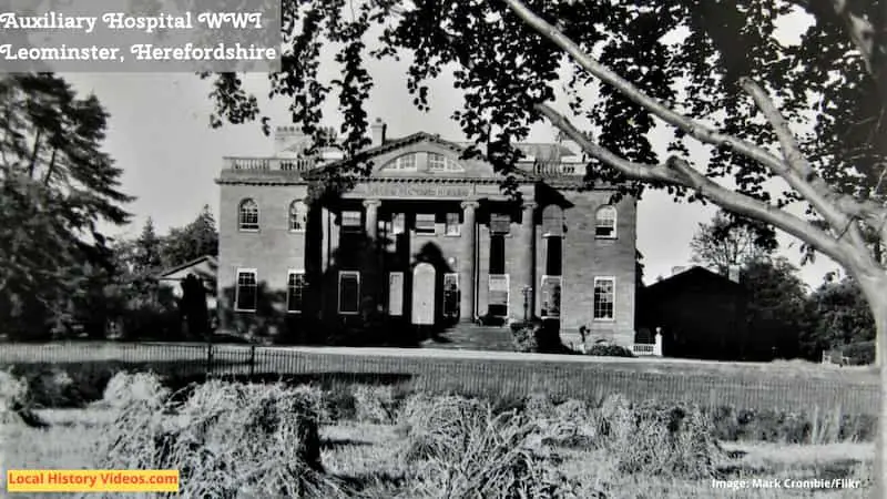 Old photo postcard of a World War I auxiliary hospital Leominster Herefordshire