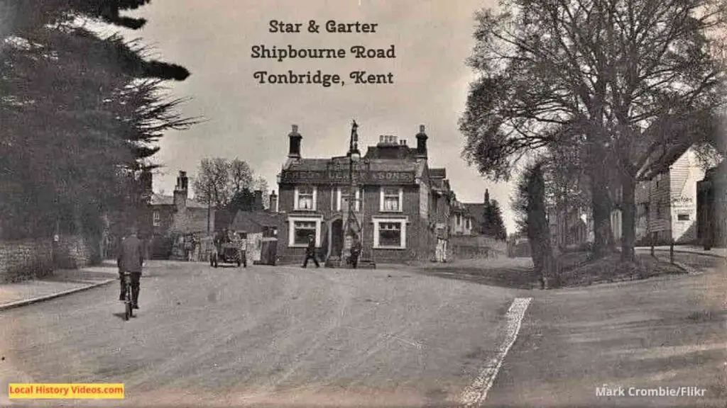Old photo postcard of the Star & Garter on Shipbourne Road Tonbridge Kent