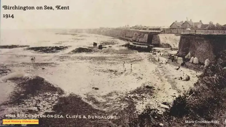 Old photo postcard of the cliffs at Birchington on Sea Kent