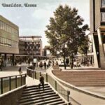 Old photo postcard of the town centre Basildon Essex