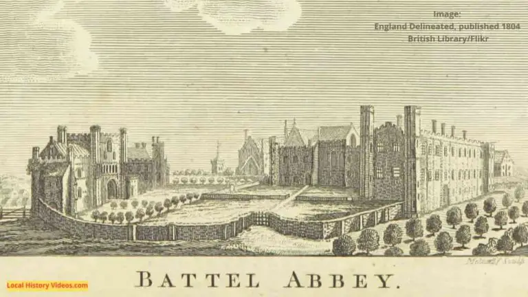 Old picture of Battle Abbey East Sussex published 1804