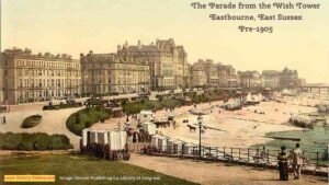 Old picture of Eastbopurne Parade from the Wish Tower East Sussex England c1900