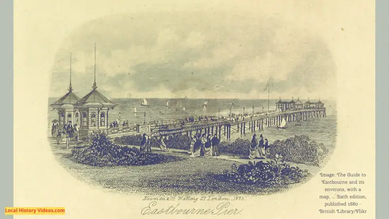 Old picture of Eastbourne Pier East Sussex England published 1880