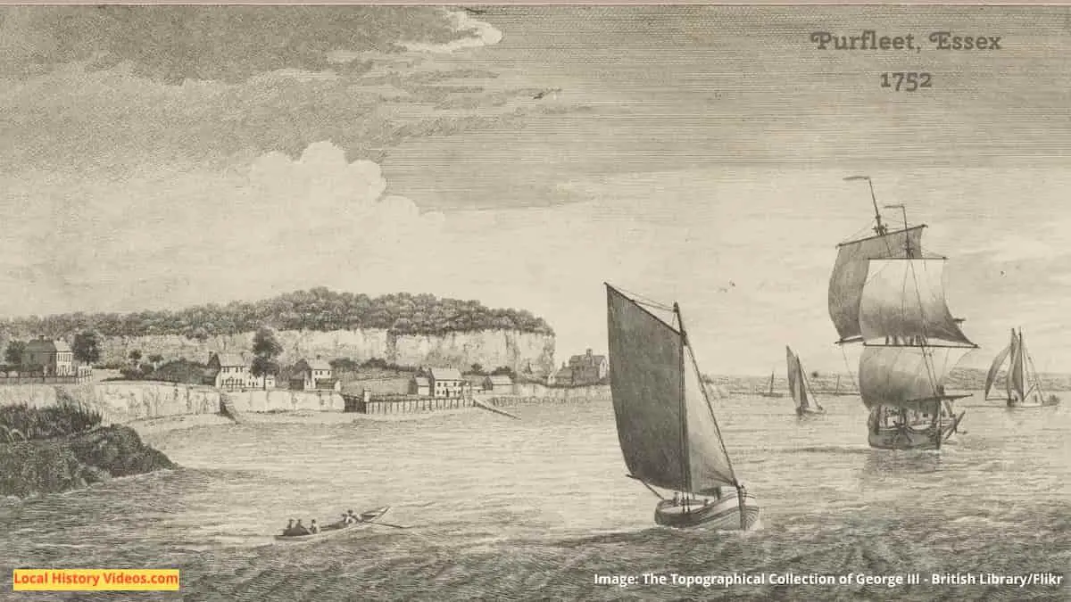 Old picture of Purfleet Purfleet-on-Thames Essex England published 1752
