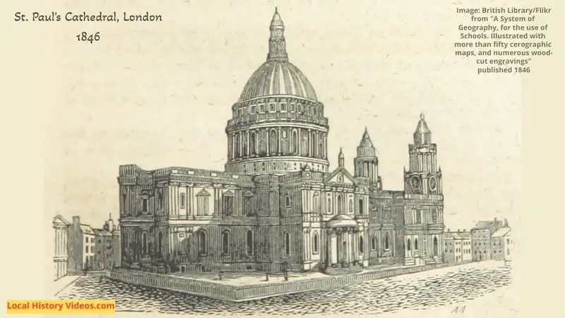 Old picture of St Pauls Cathedral London 1846