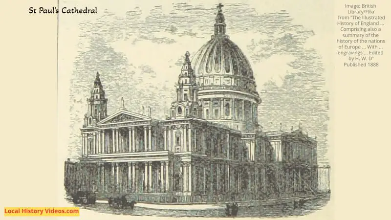 Old picture of St Pauls Cathedral London published 1888