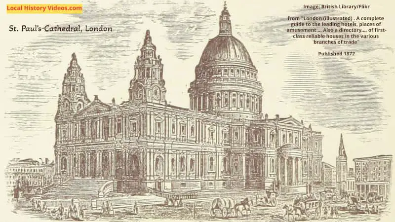 Old picture of St pauls cathedral in london published 1872