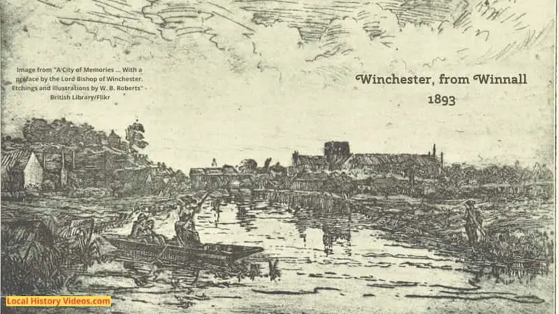 Old picture of Winchester from Winnall England 1893