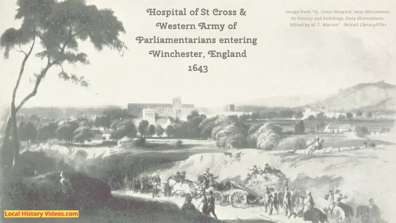 Old picture of the Hospital of St Cross Winchester England 1643