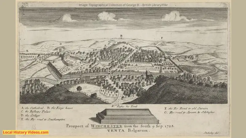 Old picture of the Prospect of Winchester England from the South 9 September 1723
