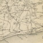 Closeup of an old map of East Sussex including Crowhurst St Leonards and Hastings published 1872