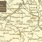 Extract of an old map of Buckinghamshire focused on the area around Bletchley 1813