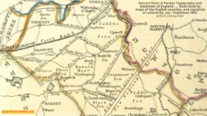 Extract of an old map of Cambridgeshire published 1842 showing March
