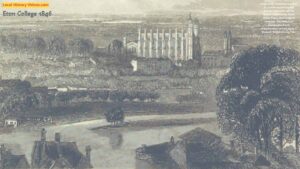 Old book illustration of Eton College 1846