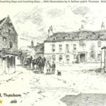Old book illustration of the Kings Head at Thatcham Berkshire published in 1888