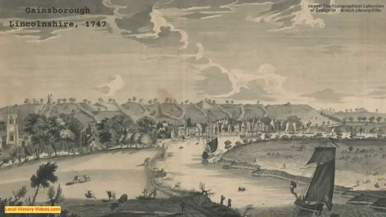 Old picture of Gainsborough Lincolnshire England 1747