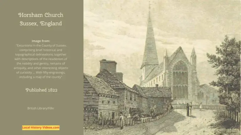 Old picture of Horsham Church Sussex England published 1822