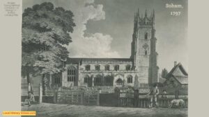 Old picture of Soham Church Cambridgeshire published in 1797