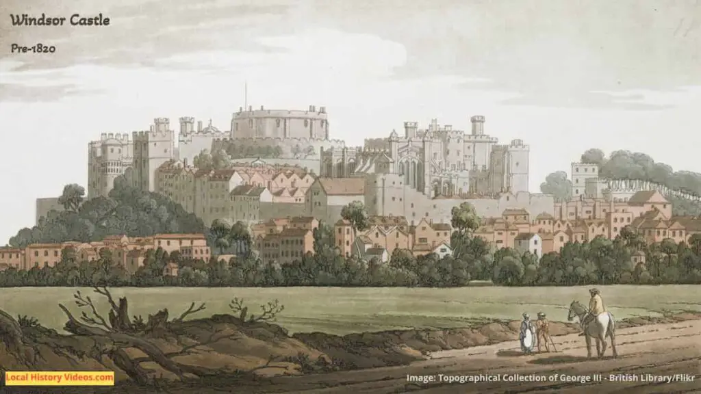 Old print of Windsor Castle Berkshire England published before 1820