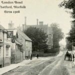 Old photo of London Road Thetford Norfolk England circa 1908
