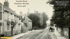 Old photo of London Road Thetford Norfolk England circa 1908