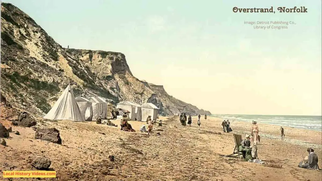 Old photo of the beach at Overstrand Norfolk England