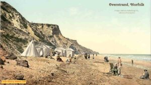 Old photo of the beach at Overstrand Norfolk England