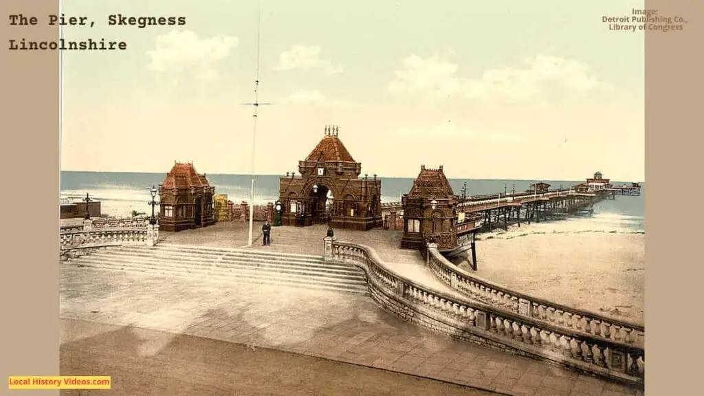 Old photo of the Pier at Skegness Lincolnshire England circa 1900