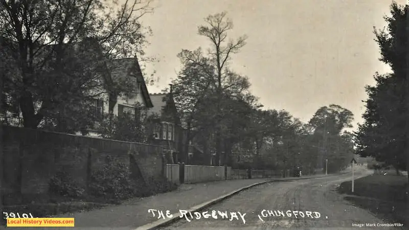 Old photo postcard of the Ridgeway at Chingford, Greater London, England
