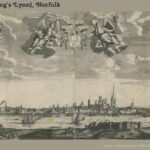 Old picture of Lennae Regis or King's Lynn in Norfolk England circa 1690 to 1711