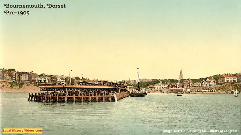 Old photo of Bournemouth from the sea Dorset England