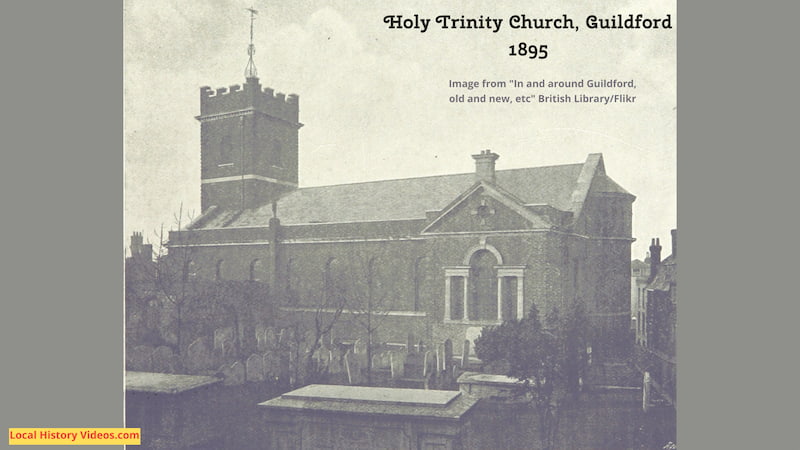 Old photo of Holy Trinity Church Guildford Surrey 1895