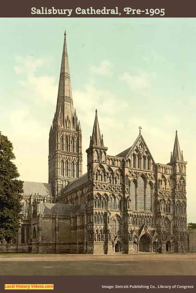 Old photo of Salisbury Cathedral Salisbury Wiltshire England UK Circa 1900