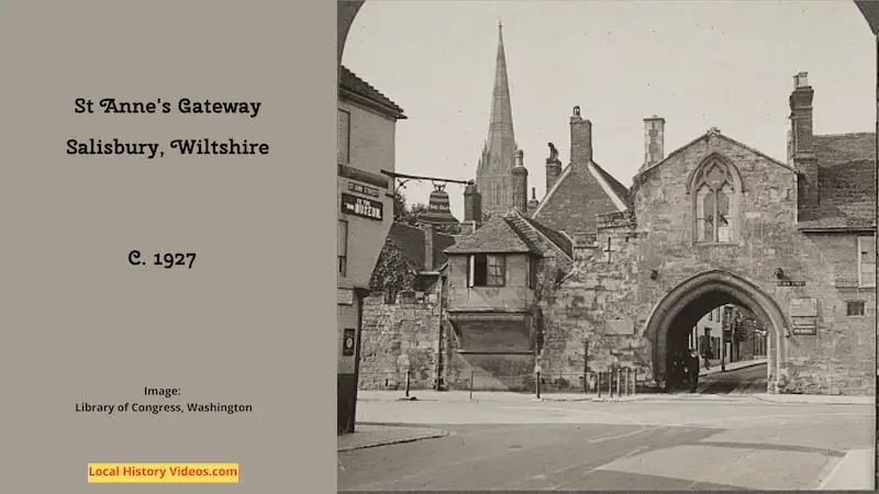 Old photo of St Anne's Gateway Salisbury Wiltshire England Circa 1927