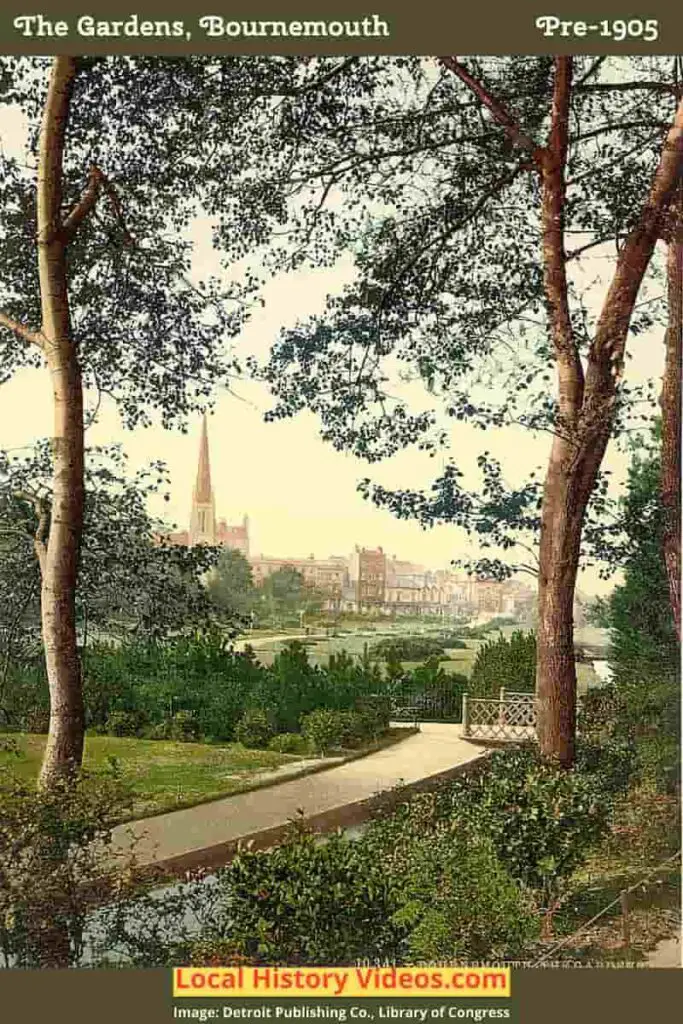 Old photo of The Gardens at Bournemouth Dorset England UK pre 1905