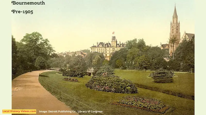 Old photo of the gardens at Bournemouth Dorset England UK